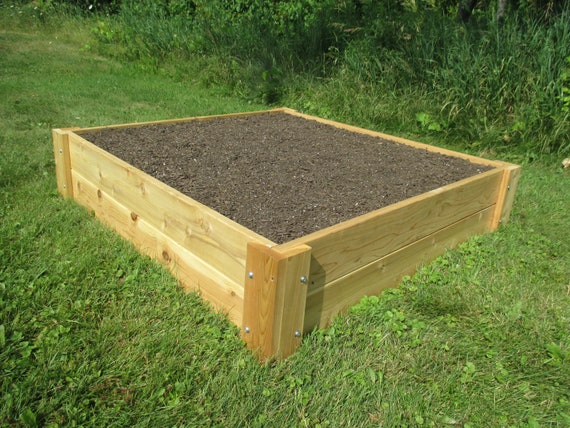 4x4 Cedar Garden Raised Bed Free Shipping Us 48 Etsy