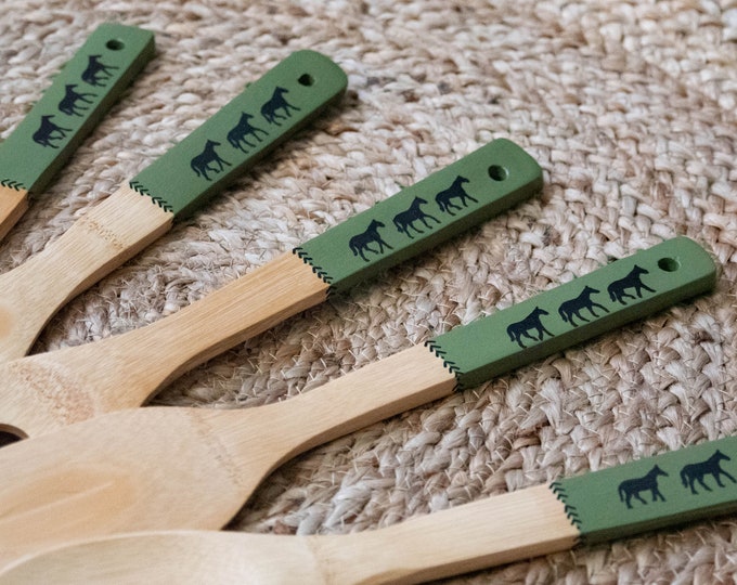 Rustic Sage Green Kitchen Utensil Set Horse Kitchen Utensil Set Etsy
