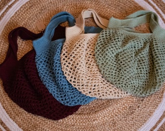 Farmers' Market Crocheted Mesh Tote Bag