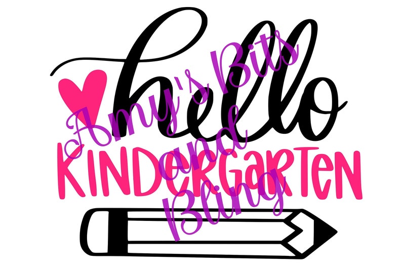 Hello Kindergarten Cut File Etsy