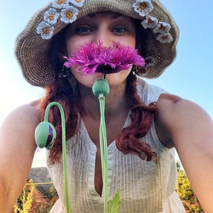 Daisy hat, Crochet Hat, sun Hat image 7