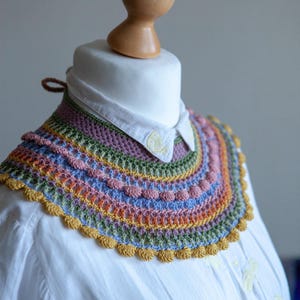 Handmade Crochet Cotton Collar, Detachable Peter Pan Style, Romantic Cottagecore Neck Accessory
