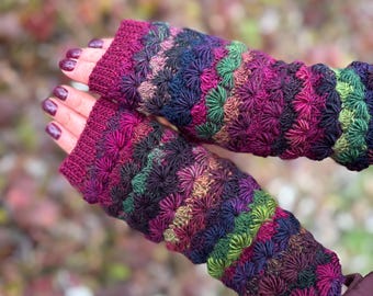 Rękawiczki bez palców z wełny merynosów: kolorowe ocieplacze do rąk