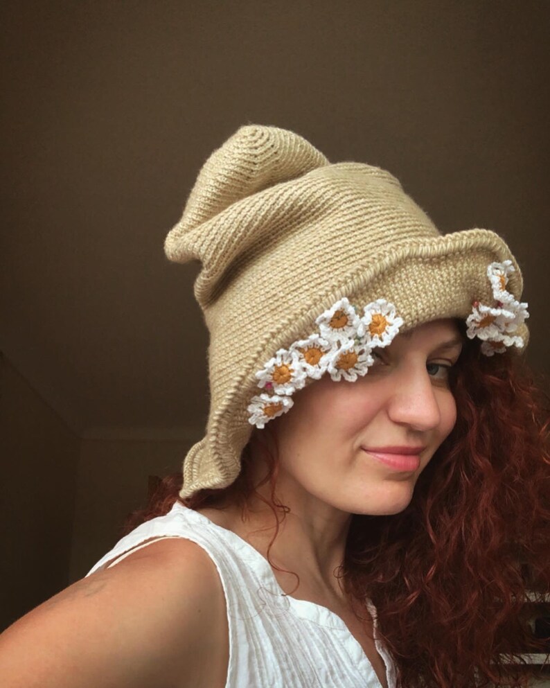 Daisy hat, Crochet Hat, sun Hat image 4