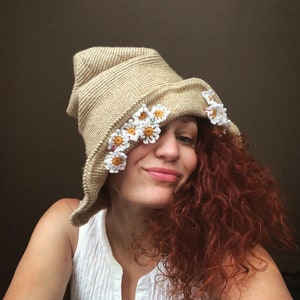 Daisy hat, Crochet Hat, sun Hat image 5