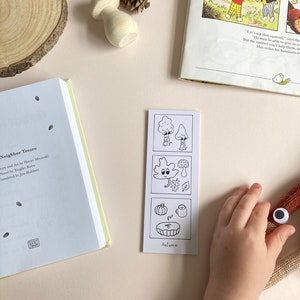 Autumn Bookmark - Colouring in - Recycled Card