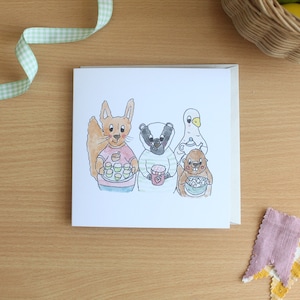 Picnic con animali - Biglietto di auguri per bambini