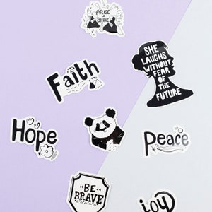 Any 4 Stickers for 4.00 GBP - Pick and Mix - Vinyl Stickers - Monochrome - Hand Lettering - Illustrations - Inspirational - Encouraging