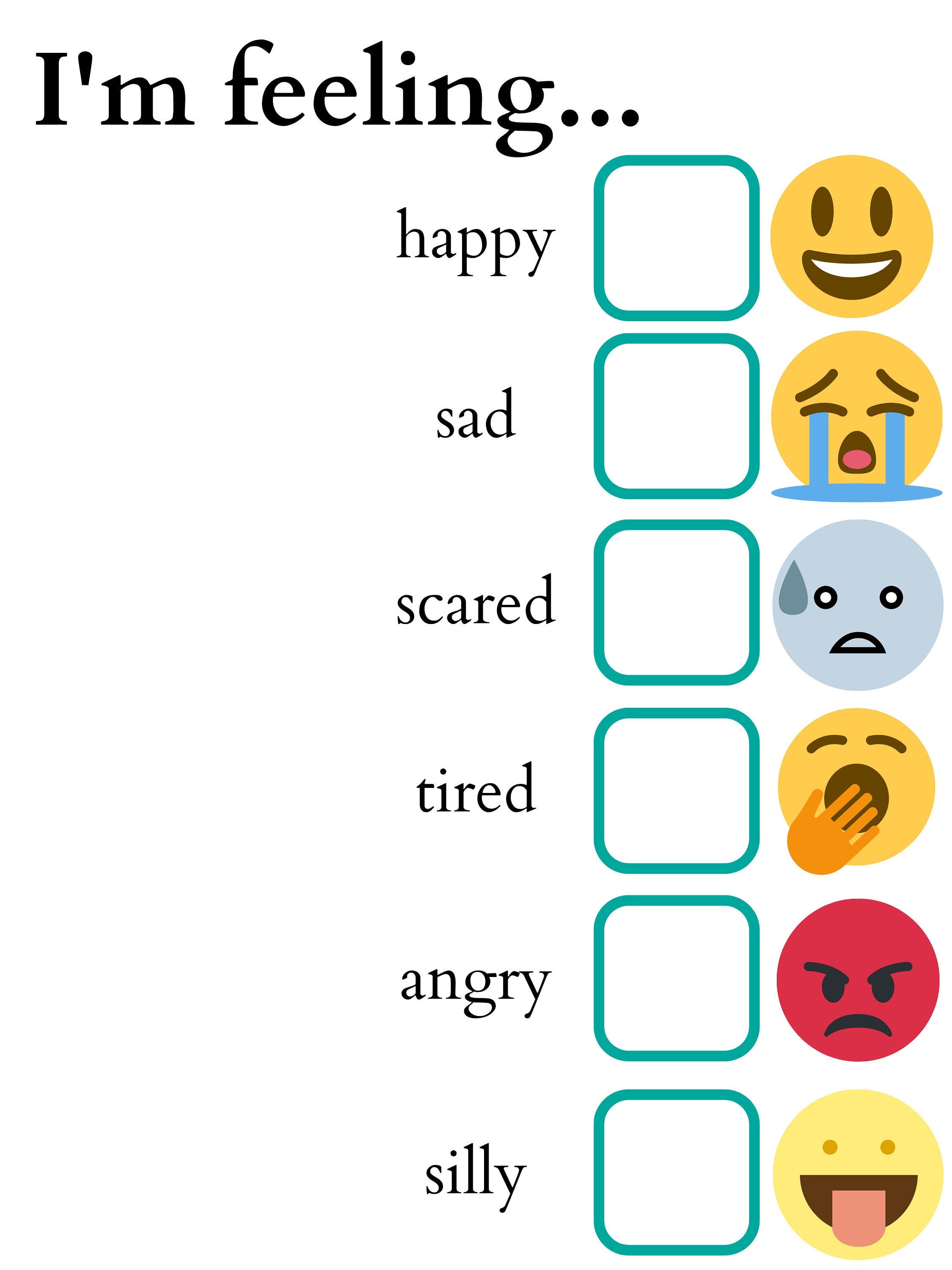 Printable Emotion Chart For Autism