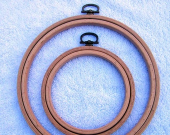 Large Round Wooden Beech Hanging Hoop Frames for displaying cross stitch, embroidery or craftwork 10",11",12" Beech Hoop Frame.