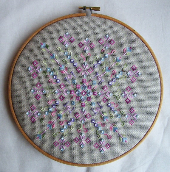 Spring Sparkle Counted Cross Stitch Chart. Part of a series of Etsy