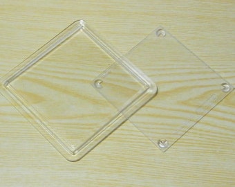 Acrylic Square Coaster Blank: 80mm Insert for Cross Stitch & Crafts