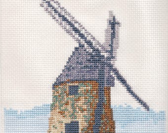 Windmill counted cross stitch chart in PDF Digital Download Format.