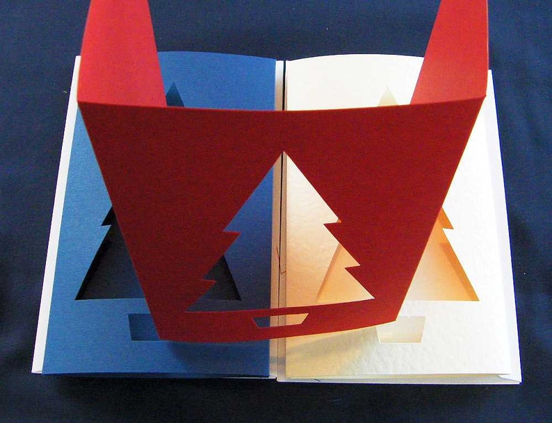 Christmas Tree Aperture Card and Envelope 6 Colours Etsy