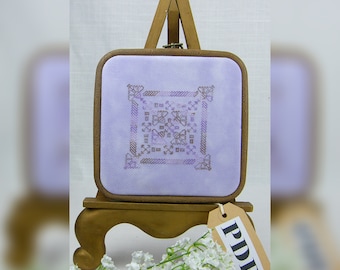 Thistle Garden Square Blackwork or Coloured Blackwork Design in PDF Digital Download Format.