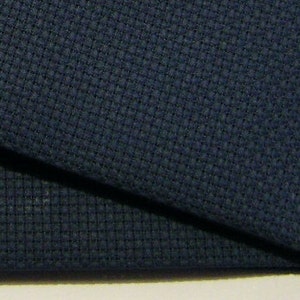 14 count navy Zweigart Aida for use with some of my cross stitch designs. 3 sizes available. Navy embroidery fabric for Cross Stitch.