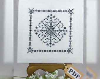 Diamond Garden Square Blackwork Chart in PDF Digital Download Format.