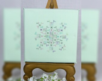 Knot Garden Square Coloured Blackwork Kit.