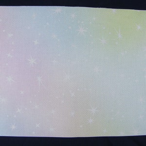 18 count Candy Floss Fairy Stars Aida: Cross stitch embroidery fabric.
