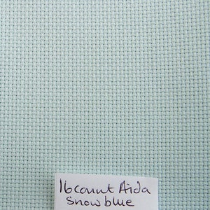 Sneeuwblauwe Aida-stof, 16 maten, verschillende maten beschikbaar voor kruissteekborduurwerk. Lichtblauwe Aida-kruissteek Aida.