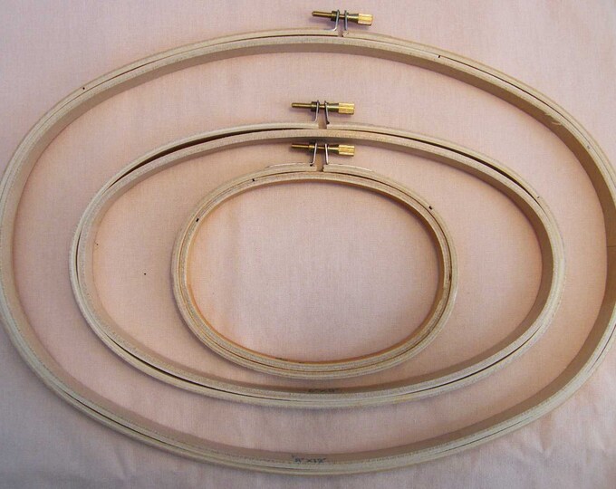 Size Large Oval Embroidery Hoop. Use for Counted Cross Stitch. Embroidery Oval Rings. Wooden