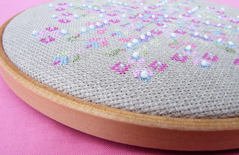 Spring Sparkle Counted Cross Stitch Chart. Part of a series of Etsy