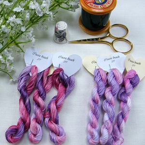 277 Cocoa Beach, Hand Dyed Stranded Cotton Skein: Pink Mauve Embroidery Thread