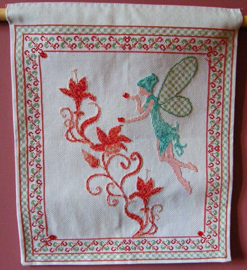 Fairy in the Garden Chart for counted cross stitch. | Etsy