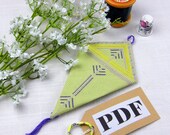 Chevron Initial Scissor Keeper Counted Cross Stitch Chart and Instructions in PDF Digital Download Format.