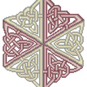 Celtic Hexagon Design Counted Cross Stitch chart. PDF Instant Digital Download chart.