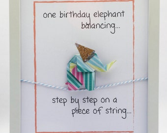 Nursery Origami Art Elephant Frame Picture Gift Birthday Anniversary Newborn Baby Girls Boys Room