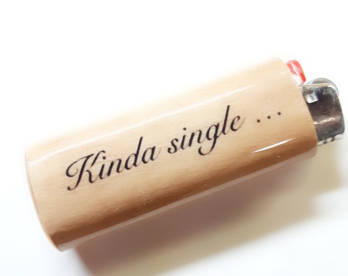 Kinda Single Wood Lighter Case Holder Sleeve Cover Fits Bic Lighters
