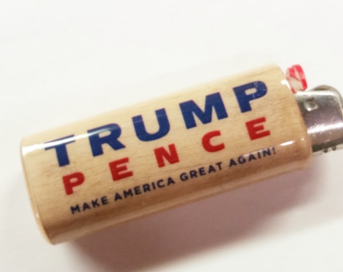 Trump Pence MAGA Make America Great Again Wood Lighter Case Holder Sleeve Cover Fits Bic Lighters