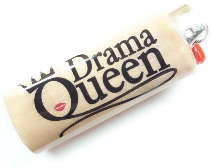 Drama Queen Wood Lighter Case Holder Sleeve Cover Fits Bic Lighters