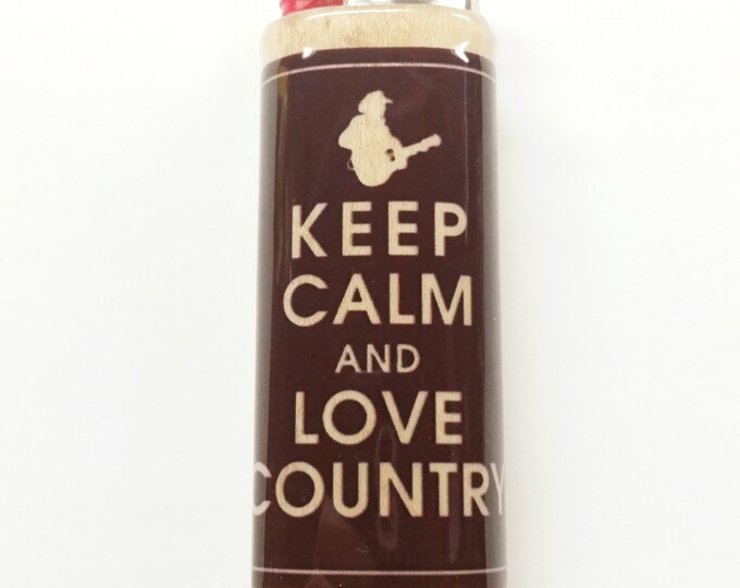 Keep Calm Love Country Wood Lighter Case Holder Sleeve Cover Fits Bic Lighters