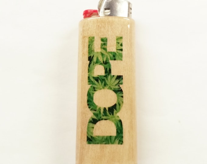 Dope Wood Lighter Case Holder Sleeve Cover Fits Bic Lighters