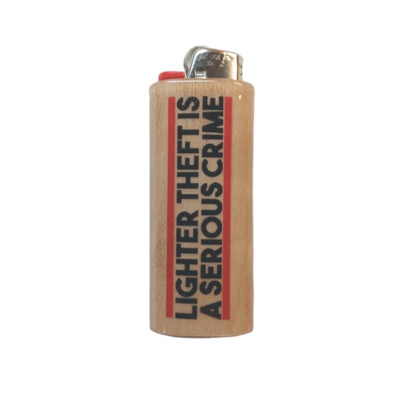 Stealing Lighters Theft is a Serious Crime Lighter Case Holder Sleeve Cover  Fits Bic Lighters