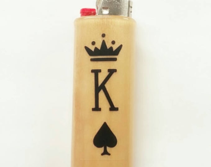 My King Wood Lighter Case Holder Sleeve Cover Gift for Him Fits Bic Lighters