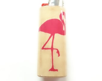 Pink Flamingo Lighter Case Holder Sleeve Cover Fits Bic Lighters