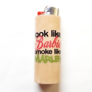 Look Like Barbie Smoke Like Marley Lighter Case Holder Sleeve Cover Fits Bic Lighters
