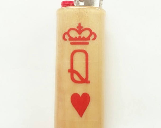 My Queen Wood Lighter Case Holder Sleeve Cover Gift for Her Fits Bic Lighters