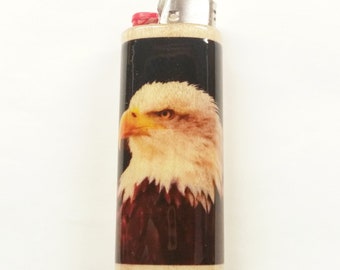 Bald Eagle Lighter Case Holder Sleeve Cover American Eagle Fits Bic Lighters