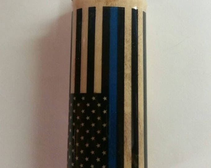 Police Thin Blue Line Wood Lighter Cover Case Sleeve Holder Cover Fits Bic Lighters