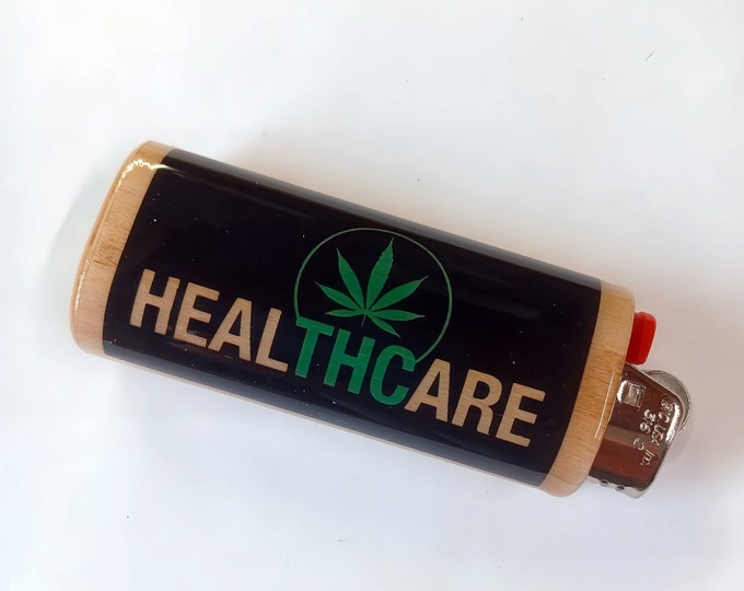Healthcare THC Wood Lighter Case Holder Sleeve Cover Fits Bic Lighters
