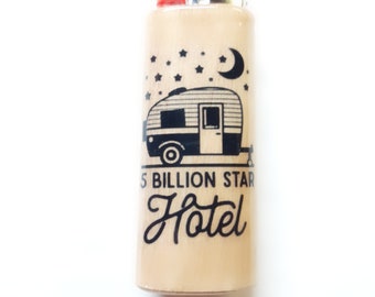 Camping Camper 5 Billion Star Hotel Lighter Case Holder Sleeve Cover Fits Bic Lighters