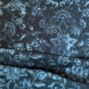 Macaw N2809-317  Bali Batik Handpaints Deep Blue  Hoffman Fabrics