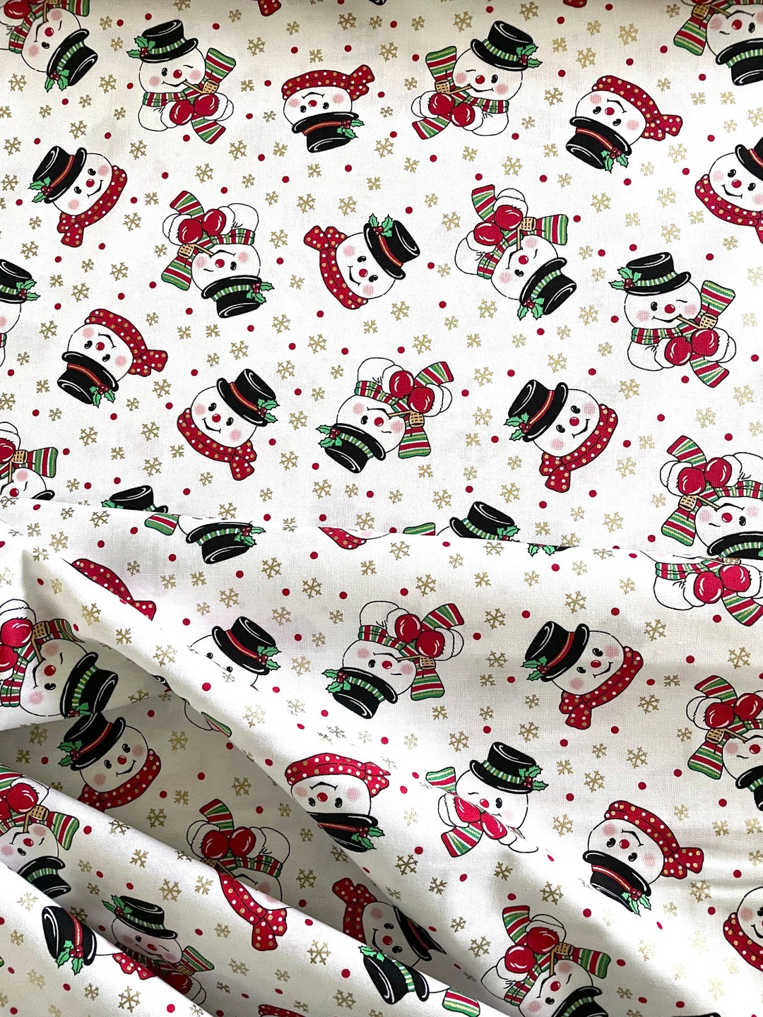 Vintage Holidays CM9643 White Corn Cob Snowmen Michael Miller Fabrics Etsy