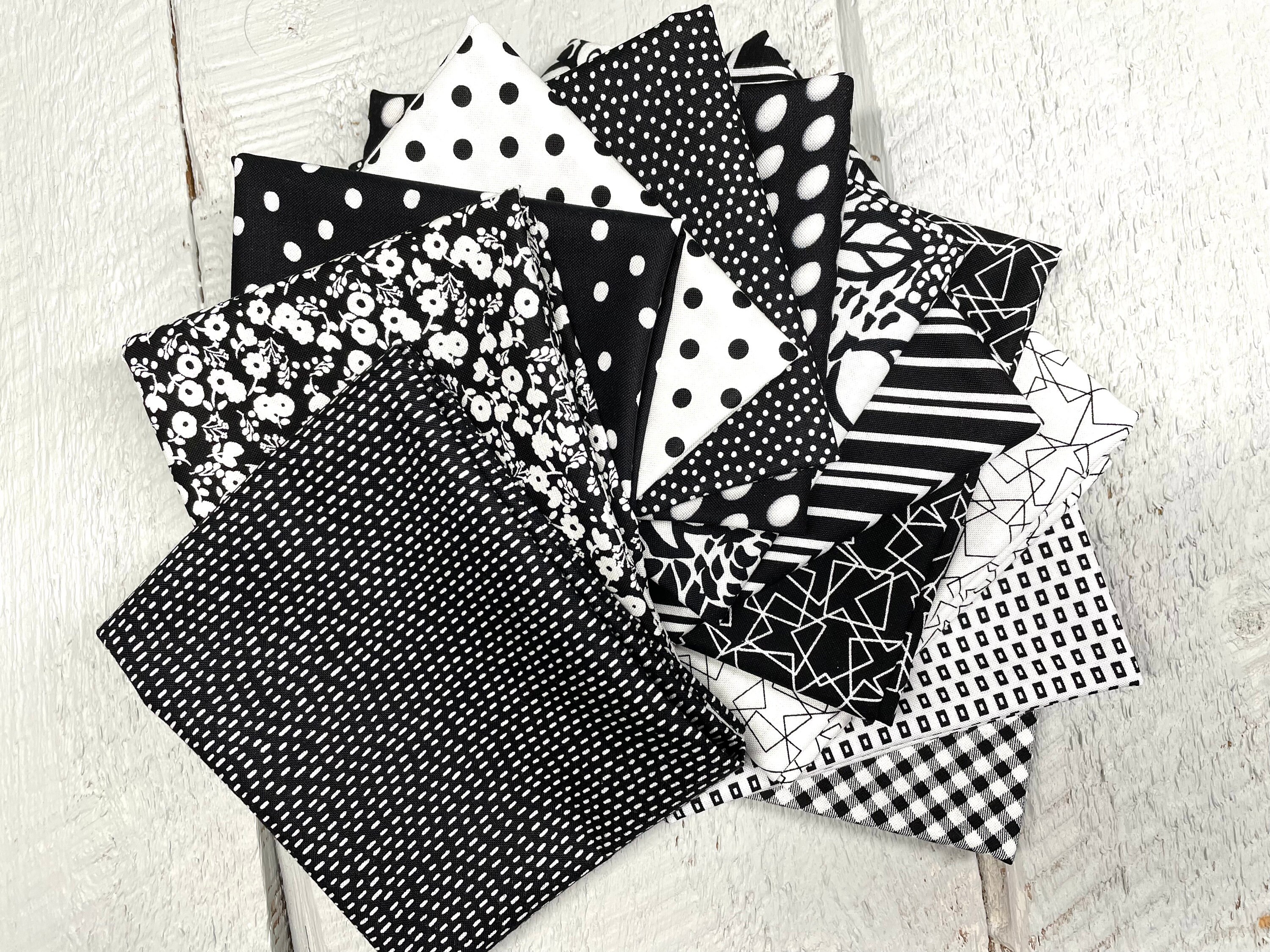 Black White Fat Quarter Bundle of 12 Variety Fabrics Etsy