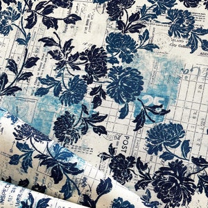 Blue Jean Baby  DCX10280 Blue Romance Cream  Floral  - D Michael Miller Fabrics