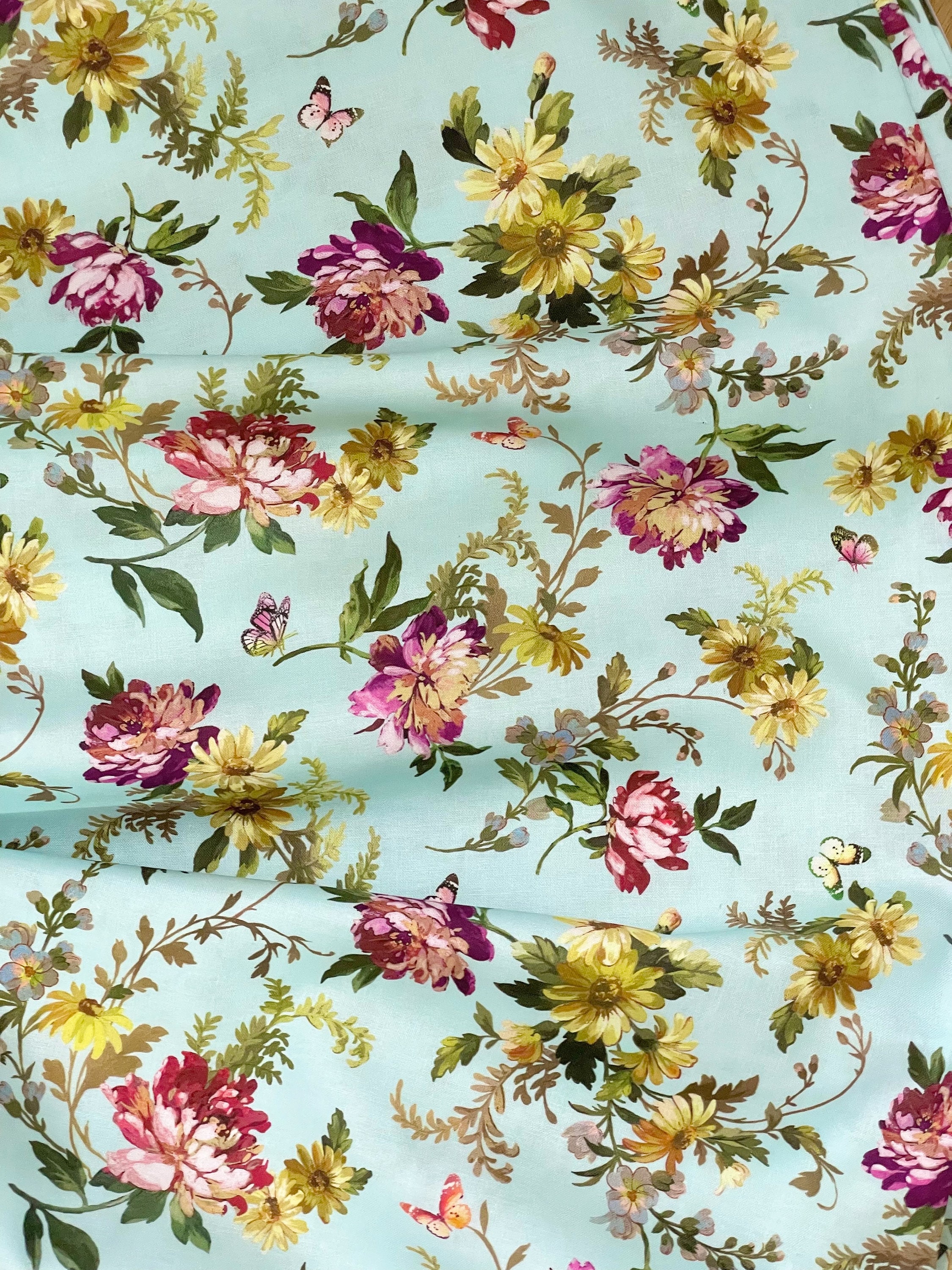 The Magic Garden DCX9379 Blue Floral Daisies Victoria's Garden